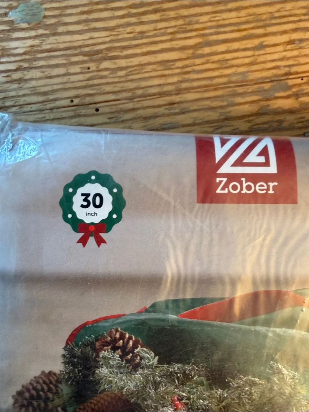 Green and Red Wreath Storage Bag